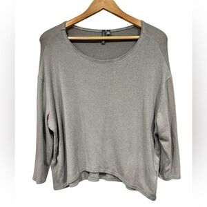 Shannon Passero Gray Longsleeved Tunic Top Basic Casual Large Crew Neck Soft